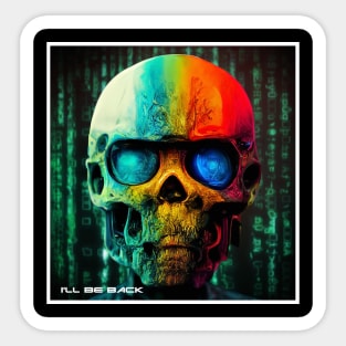 terminator coloreted skull Sticker